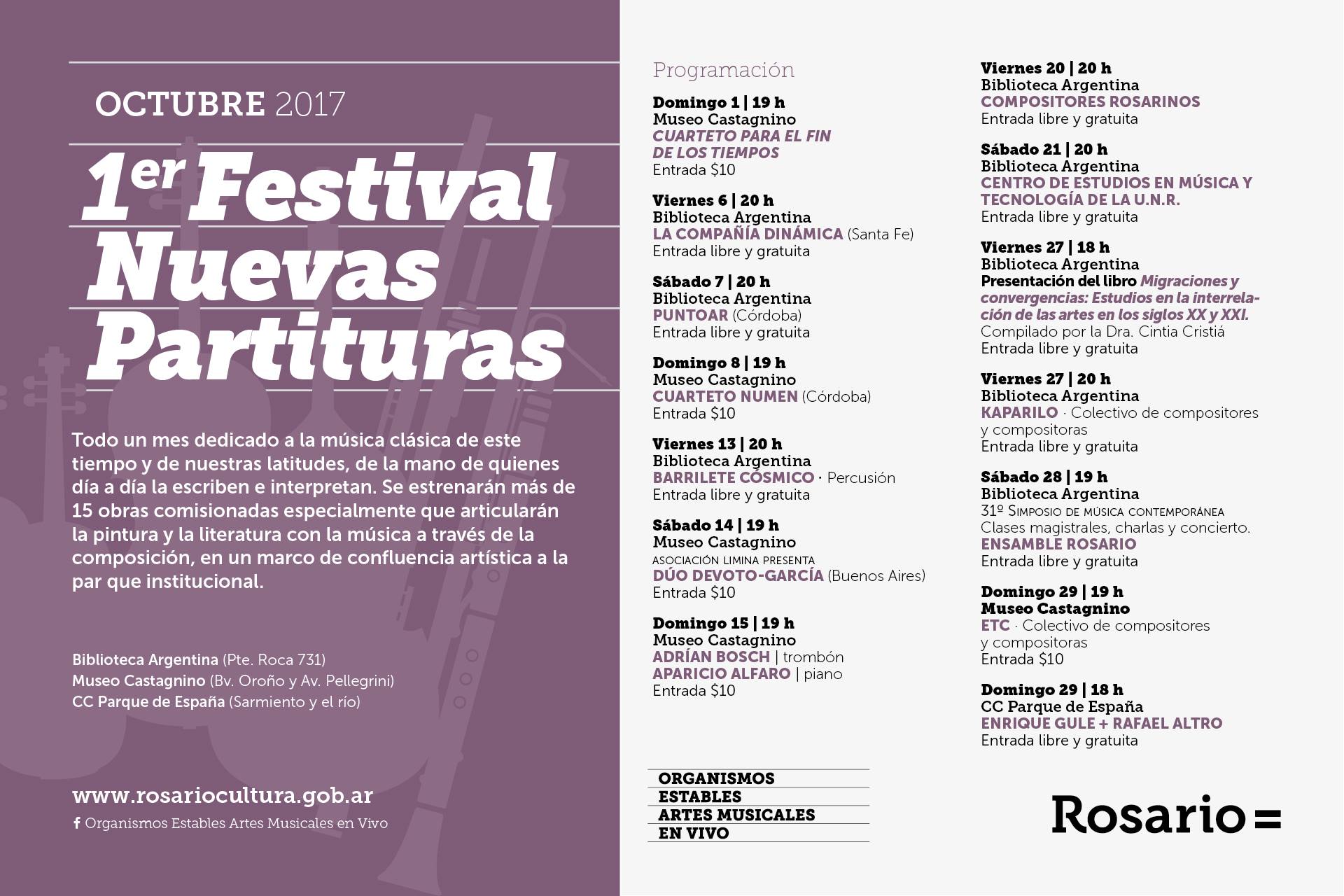 «Pieza para flauta" y "5 Bagatelas» en el Festival Nuevas Partituras de Rosario